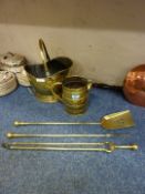 Victorian three piece brass companion se