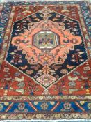 Persian Hamadan red ground rug, L206cm x