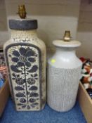 Two West German pottery lamp bases H57cm