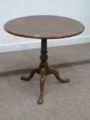 19th mahogany tripod table, circular sna