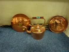 Early Victorian copper kettle 28cm and t