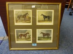 Horse Portraits, set of four 19th centur