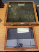 Two glazed table top display cases
