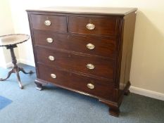 George III mahogany chest fitted with tw