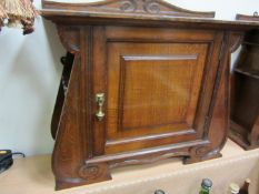 Edwardian smoker's oak cabinet H41cm x 5