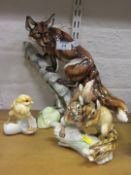 Mid 20th century porcelain fox sculpture