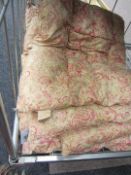 Pair vintage eiderdown quilts in paisley