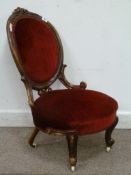 Victorian walnut framed salon chair circ