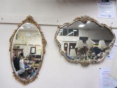 Oval bevel edge wall mirror and another
