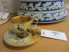 Royal Worcester cabinet cup decorated wi