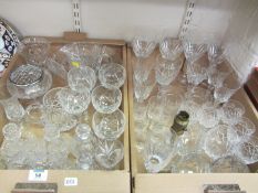 Cut crystal glass sets and other glasswa
