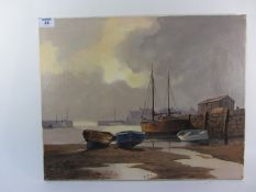 Harbour Scene, oil on canvas board signe