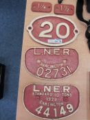 Railwayana - two LNER carriage plates an