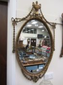 Oval bevel edged wall mirror Neo Classic