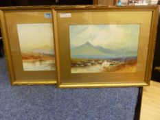 Loch Landscapes, pair watercolours signed G. Trevor