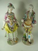 Pair large Napoleon III Fontainebleau French porcelain figures by Jacob & Mardochee Petit,