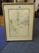 Circus Rider, watercolour indistinctly signed