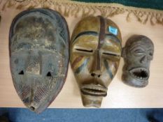 Three African masks