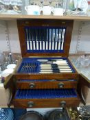 Edwardian canteen of silverplated cutlery