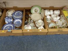 Washington 'Old Willow' dinnerware, tea sets, decorative Victorian and later ceramics in three
