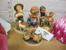Three Hummel figures - 'Shepherd's Boy',