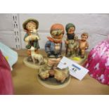 Three Hummel figures - 'Shepherd's Boy',