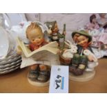 Three Hummel figures - 'Latest News',