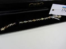 Multi gem gold plated bracelet stamped 925