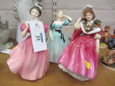 Three Royal Doulton figures - 'Camellia' HN2222, 'Celeste' HN2237 and 'Sunday Morning' HN2184,