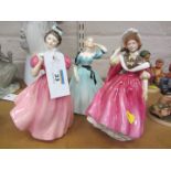 Three Royal Doulton figures - 'Camellia' HN2222, 'Celeste' HN2237 and 'Sunday Morning' HN2184,