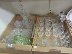 Cut crystal drinking glass sets,
