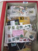 Stamp album and loose stamps (Queen Victorian to Queen Elizabeth) in one folder