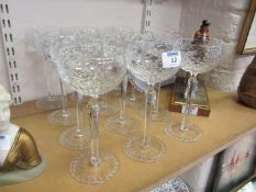 Set of twelve cut crystal wine glasses by William Yeoward for Thomas Goode H19.