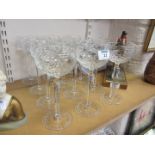 Set of twelve cut crystal wine glasses by William Yeoward for Thomas Goode H19.