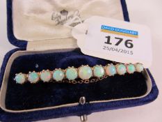 Edwardian opal bar brooch