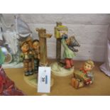 Three Hummel figures - 'Crossroads',