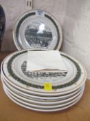 Set of six Scarborough collectors plates with certificate