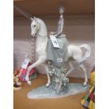 Lladro figure of a lady riding a white horse H44.