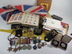 Group of five WWII service medals issued to Geoffrey A Kilburn together with documentation relating