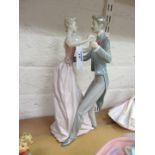 Lladro figure group of a dancing couple H31cm Condition Report Fine (crazing?) line to bottom of