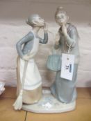 Lladro figure group of two women gossiping H30cm  Condition Report No chips, cracks or restorations