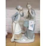 Lladro figure group of two women gossiping H30cm  Condition Report No chips, cracks or restorations