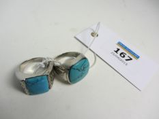 Two turquoise rings stamped 925