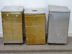 Three vintage aluminum 'Grundybins',