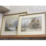 River Landscape watercolour signed by A E Boler dated 1915 and another by a different hand of an