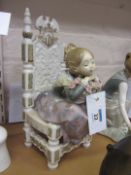 Lladro figure of a girl on an elaborate chair (a/f) H27cm Condition Report Piece of chair has broken