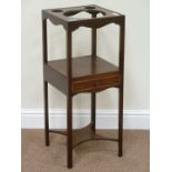 George III mahogany washstand fitted with single drawer,