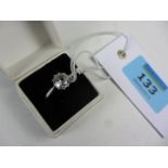 Ring set with cubic zirconia stamped 18ct