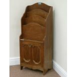 Edwardian oak magazine holder with compartment,