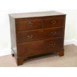 Late 18th century oak chest fitted with two short and two long drawers, W99cm, D48cm, H87cm